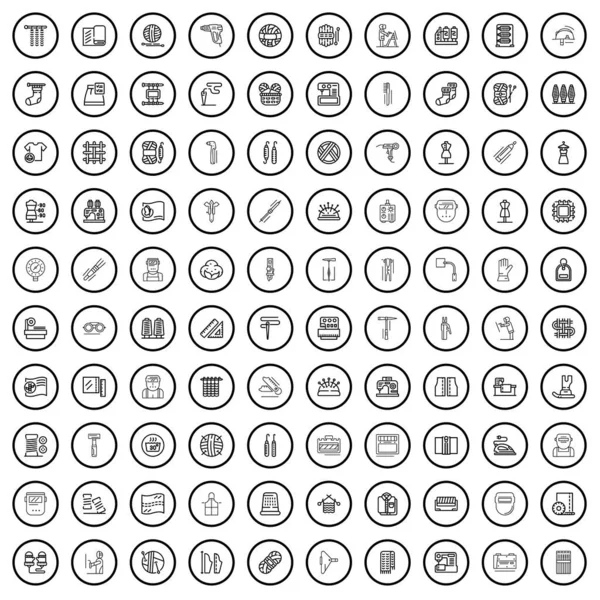 100 Farkosikoner Inställda Disposition Illustration 100 Hantverk Ikoner Vektor Set — Stock vektor