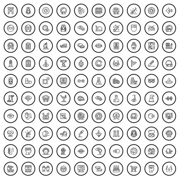100 Diagnostic Icons Set Outline Illustration 100 Diagnostic Icons Vector — Stock Vector