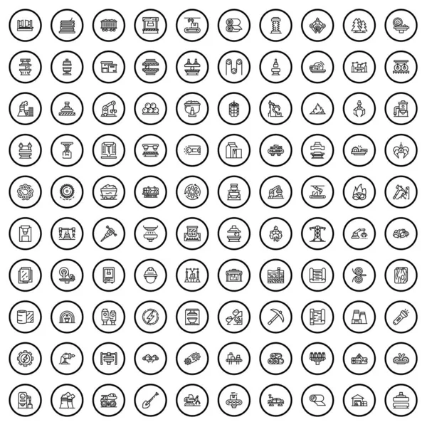 100个工厂图标设置 基于白背景隔离的100个工厂图标向量集的概要说明 — 图库矢量图片