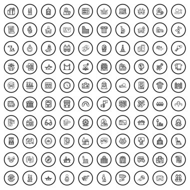 100 voyage icons set. Outline illustration of 100 voyage icons vector set isolated on white background