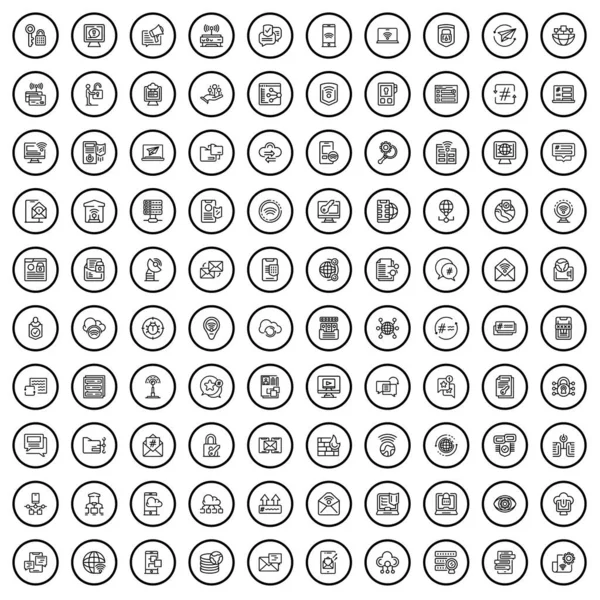 100 Simgesi Ayarlandı Beyaz Arkaplanda Izole Edilmiş 100 Simgesi Vektörünün — Stok Vektör