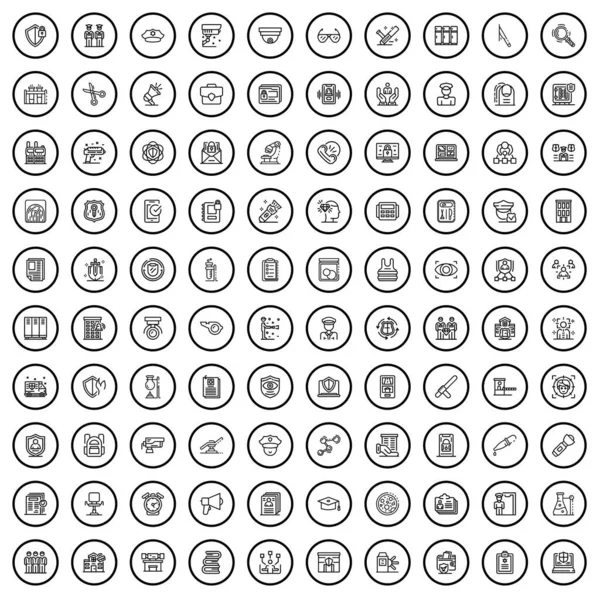 stock vector 100 officer icons set. Outline illustration of 100 officer icons vector set isolated on white background