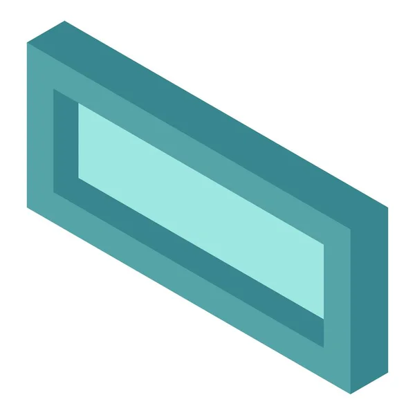 矩形ウィンドウアイコン等角ベクトル 長方形の透明窓を狭く 建設および修理の概念 — ストックベクタ