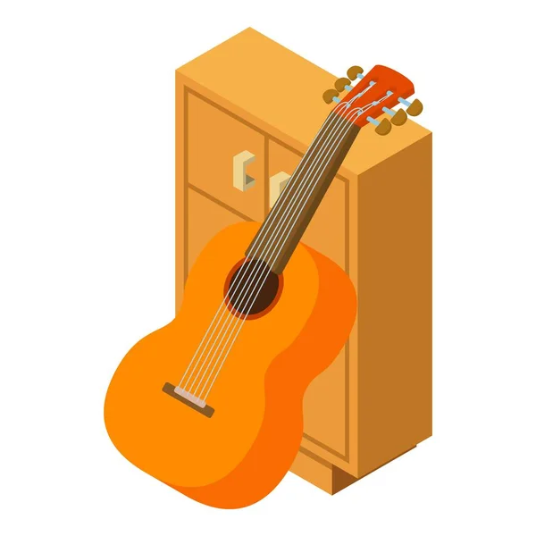 Icono Guitarra Clásica Vector Isométrico Instrumento Musical Cuerda Cerca Del — Vector de stock