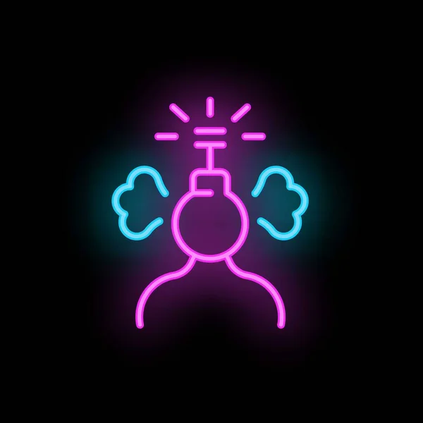 Umrissvektor Des Burnout Icons Psychische Arbeit Geschäftige Person Neon Farbe — Stockvektor