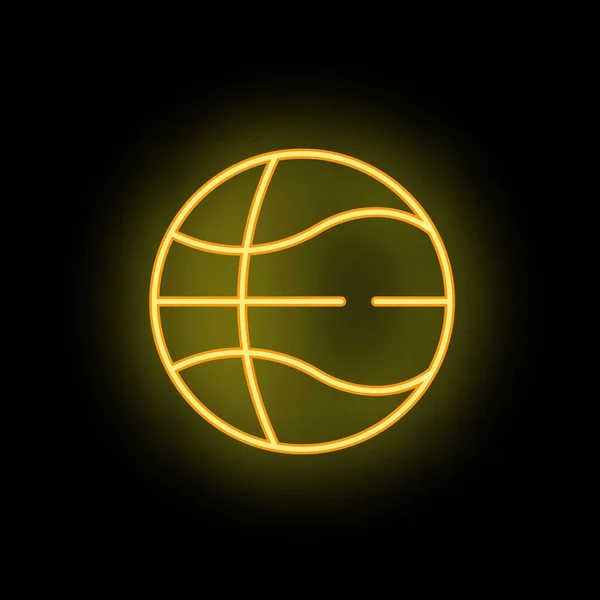 篮球运动图标轮廓矢量 购物用品 体育用品店的霓虹灯用黑色隔开 — 图库矢量图片