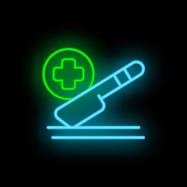 Chirurgie Skalpell Symbol Umrissvektor Medizin Herz Arzt Krankheit Neon Farbe — Stockvektor