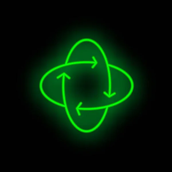 Ikonen Beskriver Vektor Virtuella Resor Verklighet Karta Neon Färg Isolerad — Stock vektor