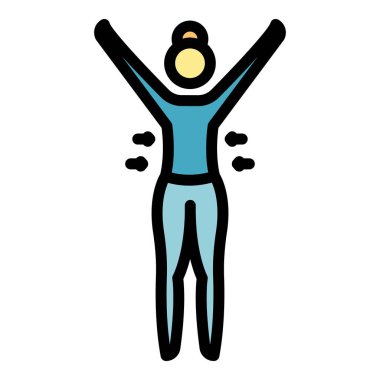 Pilates ikonunu dengele. Beyaz arkaplan rengi üzerinde izole edilmiş web tasarımı için pilates vektör simgesi taslağı