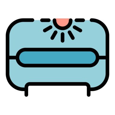 Yapay solaryum ikonu. Beyaz arkaplan renklerinde izole edilmiş web tasarımı için suni solaryum vektör simgesi