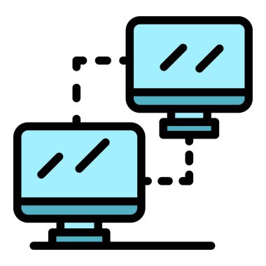 Bilgisayarların yedek simgesi. Beyaz arkaplan rengi üzerinde izole edilmiş web tasarımı için Bilgisayarların yedek vektör simgesi