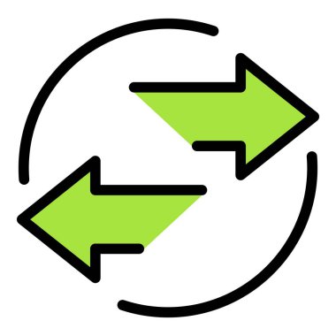 Yedek simgeyi yenile. Beyaz arkaplan rengi üzerinde izole edilmiş web tasarımı için özet yenileme yedek vektör simgesi