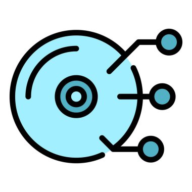 Disk yedekleme simgesi. Beyaz arkaplan rengi üzerinde izole edilmiş web tasarımı için Disk yedek vektör simgesi