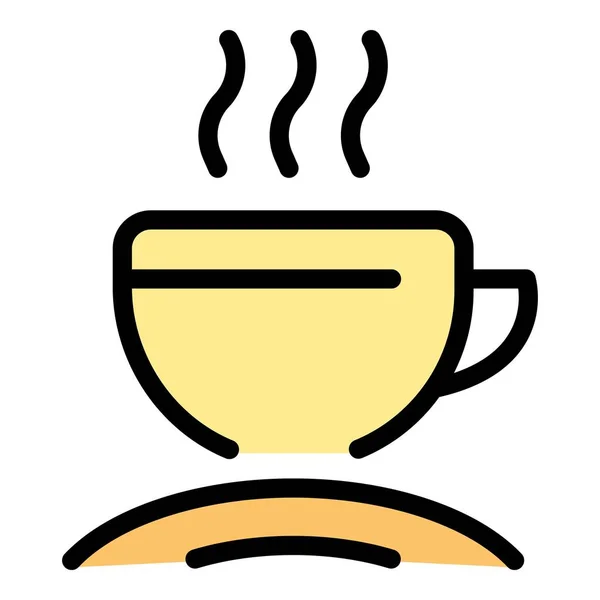 Solarium Heiße Kaffeetasse Ikone Umriss Solarium Heiße Kaffeetasse Vektor Symbol — Stockvektor