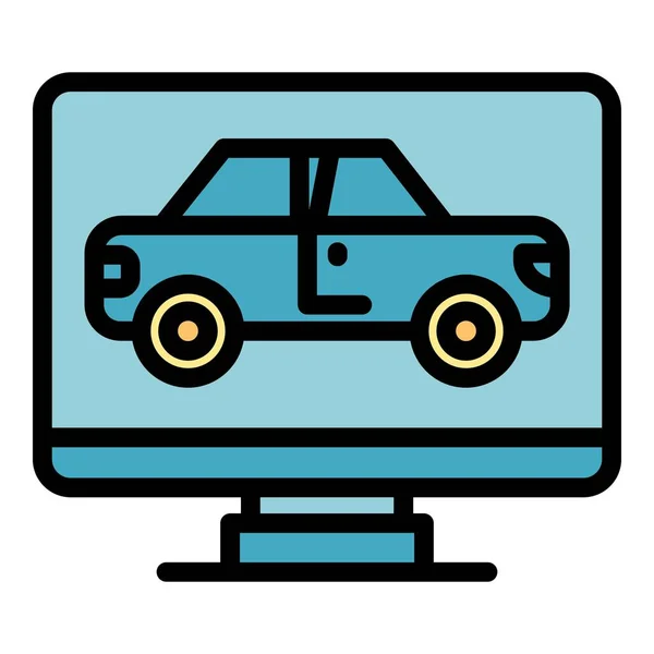Online Autosalon Symbol Umriss Online Autohaus Vektor Symbol Für Web — Stockvektor