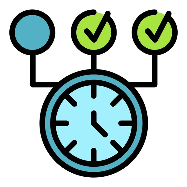 Reask Schedule Hours Icon Контур Задачи График Часов Векторный Значок — стоковый вектор