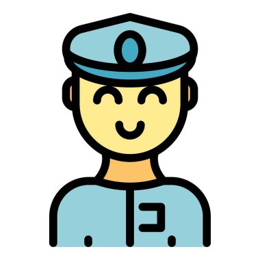 Uçak pilotu ikonu. Beyaz arkaplan renklerinde izole edilmiş web tasarımı için Uçak Pilot vektör simgesi