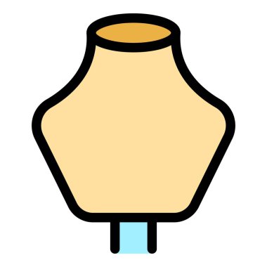 Mücevher mankeni boş simgesi. Beyaz arkaplan renginde izole edilmiş web tasarımı için taslak boş vektör simgesi