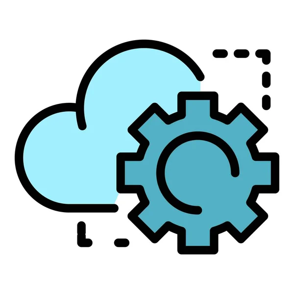 Cloud Setting Symbol Umriss Cloud Einstellung Vektorsymbol Für Web Design — Stockvektor