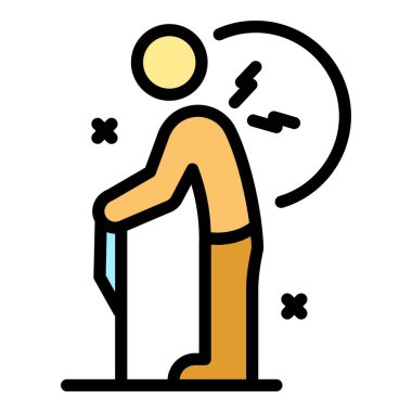 Erkek romatoid ikonu. Beyaz arkaplan renginde izole edilmiş web tasarımı için Man romatoid vektör simgesi