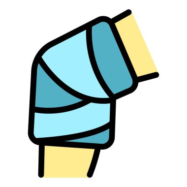 Bir alçı ikonunda diz çök. Beyaz arkaplan rengi üzerinde izole edilmiş web tasarımı için bir döküm vektör simgesinde dizin ana hatları düz