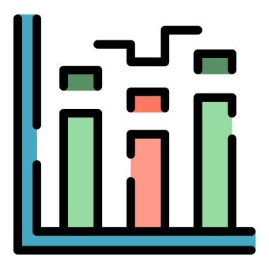 İş barosu çizelgesi simgesi. Beyaz arkaplan rengi üzerinde izole edilmiş web tasarımı için özet iş çubuğu çizelgesi vektör simgesi