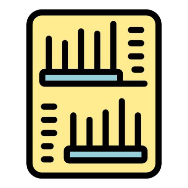 İş durumu çizelgesi simgesi. Beyaz arkaplan rengi üzerinde izole edilmiş web tasarımı için iş durum çizelgesi vektör simgesi