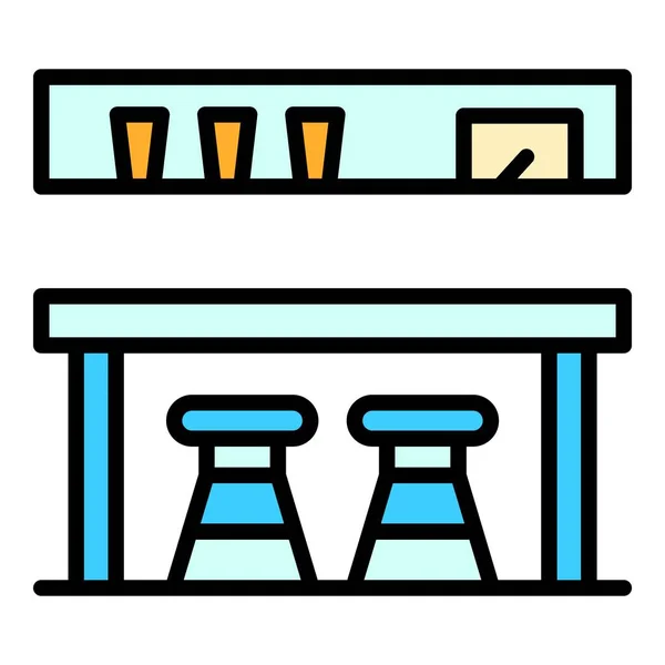 客栈柜台图标 在白色背景平面上隔离的Web设计的小酒馆反矢量图标 — 图库矢量图片
