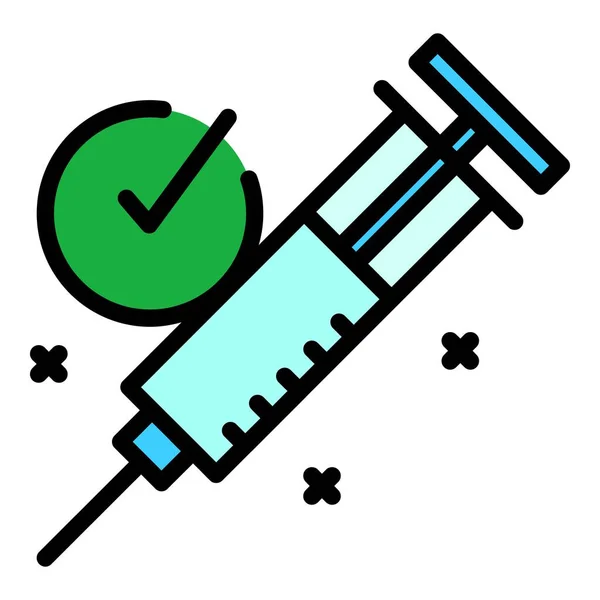 Covid疫苗注射器图标 用Covid疫苗接种线路图在白色底色平面上隔离网页设计 — 图库矢量图片