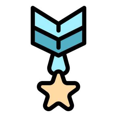 Yıldız madalyası sıralama ikonu. Beyaz arkaplan rengi üzerinde izole edilmiş web tasarımı için Star madalya sıralama vektör simgesi