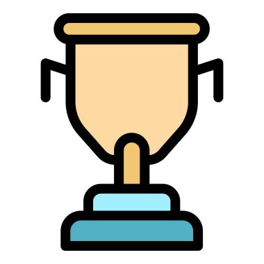 Modern futbol kupası ikonu. Beyaz arkaplan renginde izole edilmiş web tasarımı için Modern futbol kupası vektör simgesi