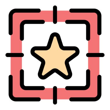 Hedef simgesi sıralanıyor. Beyaz arkaplan rengi üzerinde izole edilmiş web tasarımı için ana hatlı hedef vektör simgesi