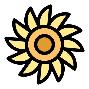 Şirin bir çiçek ikonu. Beyaz arkaplan rengi üzerinde izole edilmiş web tasarımı için Sevimli çiçek vektör simgesi