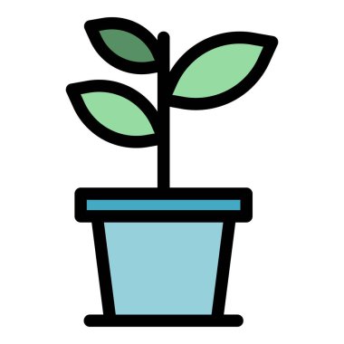 Biyolojik saksı ikonu. Beyaz arkaplan renginde izole edilmiş web tasarımı için Bio bitki saksı vektör simgesi