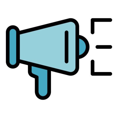 Toplum megafon ikonu. Beyaz arkaplan renginde izole edilmiş web tasarımı için Topluluk megafon vektör simgesi