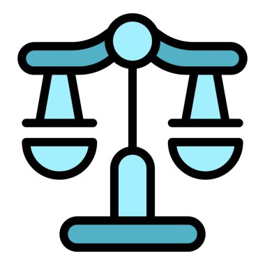 Güven simgesini ölçekle. Beyaz arkaplan rengi üzerinde izole edilmiş web tasarımı için özet ölçek güven vektörü simgesi