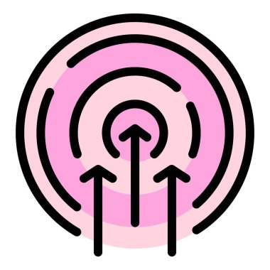 Hedef iş ikonu. Beyaz arkaplan rengi üzerinde izole edilmiş web tasarımı için ana hedef iş vektörü simgesi