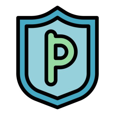 Park göstergesi simgesi. Beyaz arkaplan rengi üzerinde izole edilmiş web tasarımı için özet park göstergesi vektör simgesi