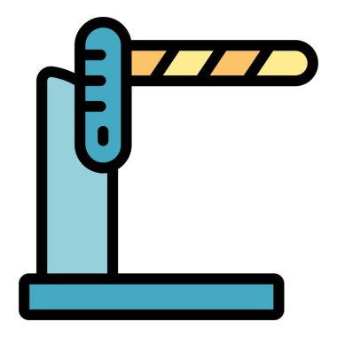 Park engeli simgesini kontrol et. Beyaz arkaplan rengi üzerinde izole edilmiş web tasarımı için bariyer vektör simgesini kontrol et