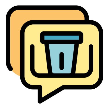 Sohbet simgesini sil. Beyaz arkaplan renklerinde izole edilmiş web tasarımı için sohbet vektör simgesini sil