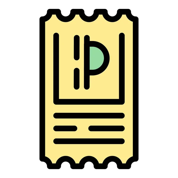 Піктограма Паркувального Квитка Контурна Піктограма Стоянкового Квитка Вектор Веб Дизайну — стоковий вектор