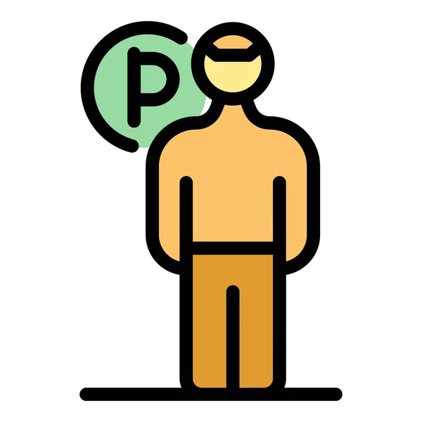 Піктограма Працівника Паркування Контурна Піктограма Працівника Паркування Веб Дизайну Ізольовано — стоковий вектор