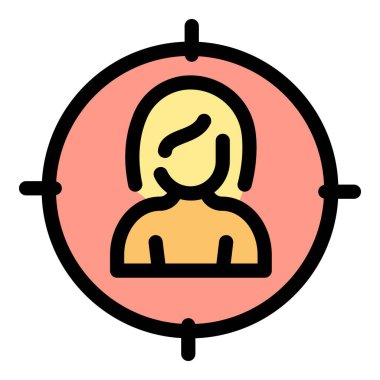 Hedef profil simgesi. Beyaz arkaplan rengi üzerinde izole edilmiş web tasarımı için ana hedef profil vektörü simgesi