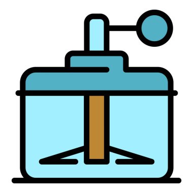 Mutfak kesici ikonu. Beyaz arkaplan renginde izole edilmiş web tasarımı için taslak mutfak kesicisi vektör simgesi