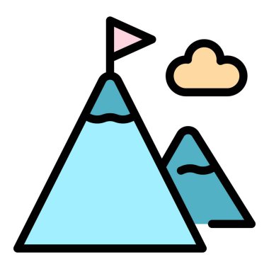 Dağ zirvesi ikonu. Beyaz arkaplan rengi üzerinde izole edilmiş web tasarımı için ana dağ zirvesi vektör simgesi