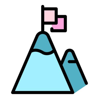 Dağ stratejisi ikonu. Beyaz arkaplan rengi üzerinde izole edilmiş web tasarımı için özet dağ stratejisi vektör simgesi