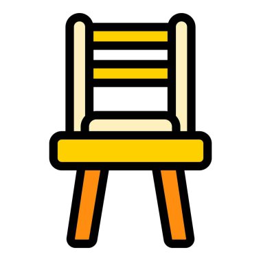 Salon sandalyesi ikonu. Beyaz arkaplan rengi üzerinde izole edilmiş web tasarımı için ana hatlı sandalye vektör simgesi