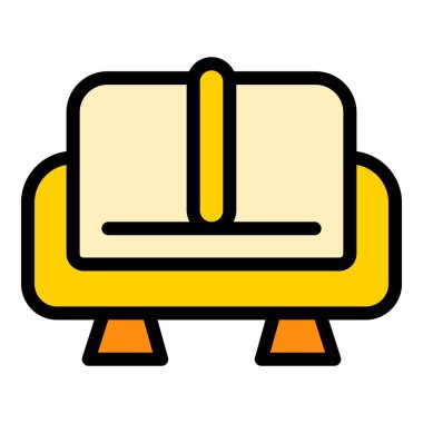 Dinlenme odası kanepesi ikonu. Beyaz arkaplan renginde izole edilmiş web tasarımı için ana dinlenme kanepede dinlenme vektör simgesi