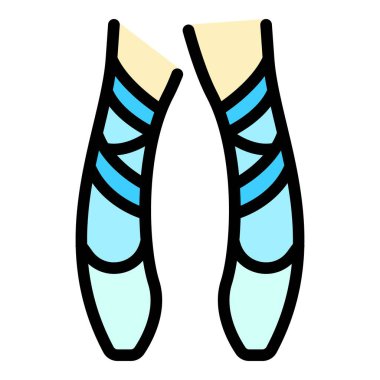 Bale ayakkabısı ikonu. Beyaz arkaplan rengi üzerinde izole edilmiş web tasarımı için taslak bale çifti ayakkabı vektör simgesi