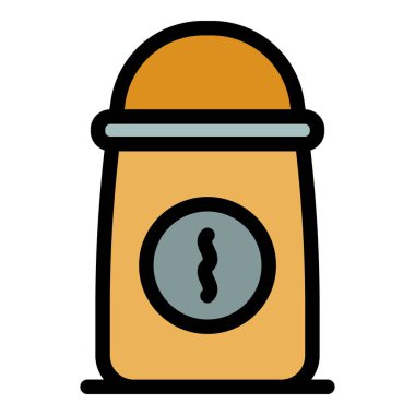 Kahve termosu ikonu. Beyaz arkaplan renginde izole edilmiş web tasarımı için özet kahve termos vektör simgesi